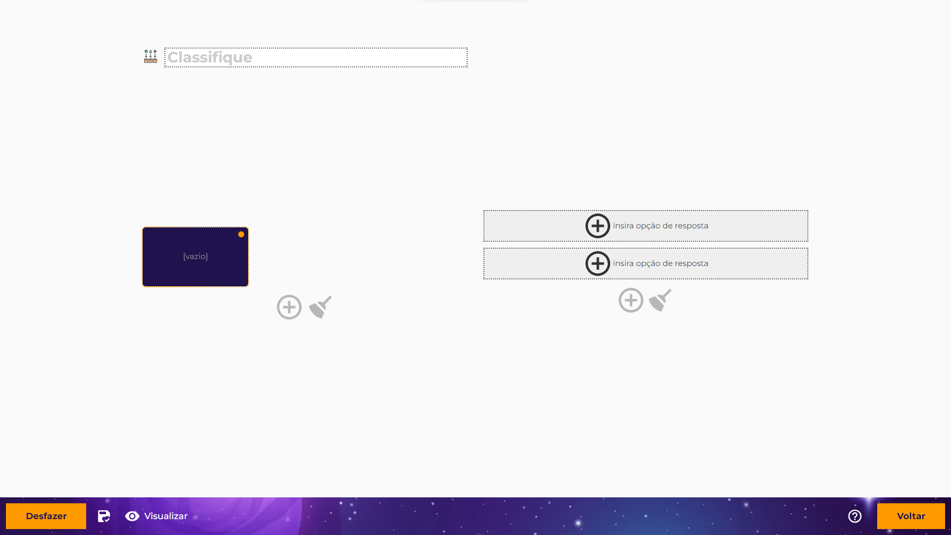 Como inserir uma atividade Classifique