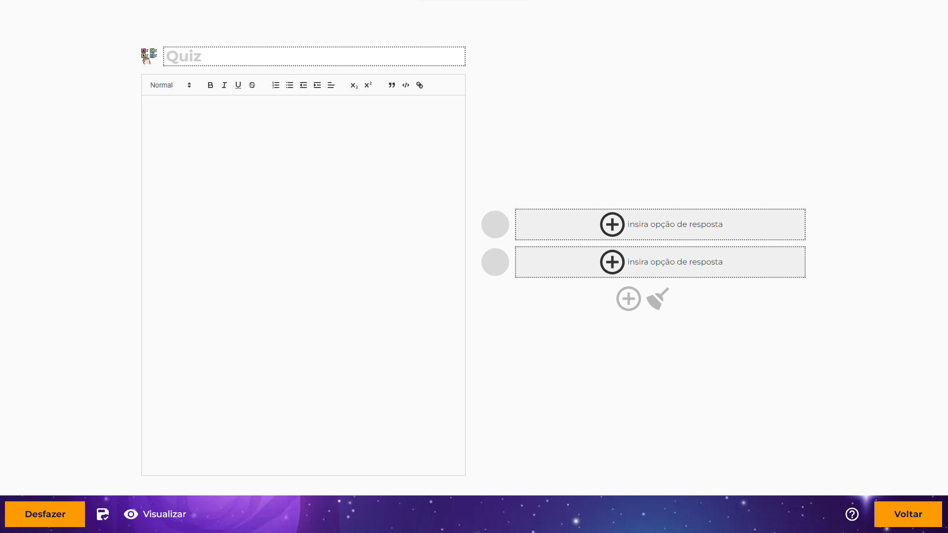 Como inserir Escolha Mais de Uma, Quiz, Verdadeiro ou falso, Enquete