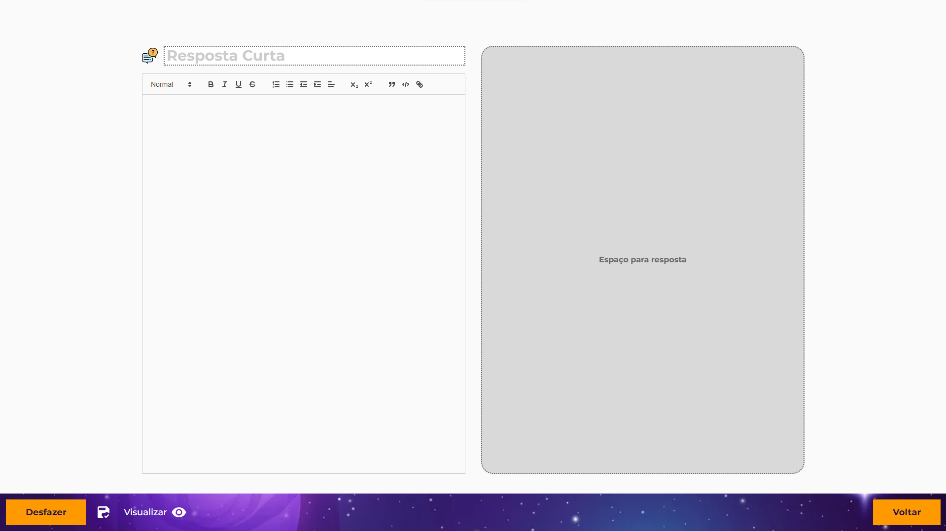 Como inserir uma pergunta com Resposta Aberta